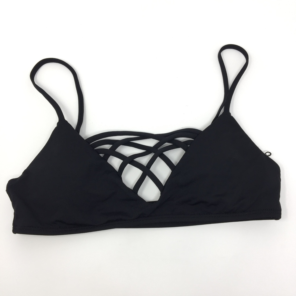 L*Space Jaime Crisscross Bralette Bikini Top Black - image 6